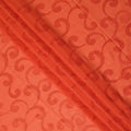 Coral Orange Traditional Sudanese Thobe Fabric Pure Cotton Voile 4.5 Meters Piece Width 140 Cms Soft Breathable Ethnic Wear Material with Elegant Woven Swirl Motifs Made in India-D27593 Regal Fabrics