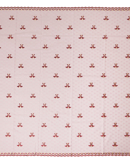 Light Pink Traditional Sudanese Thobe Fabric Pure Cotton Voile 4.5 Meters Piece Width 140 Cms Soft Lightweight Breathable Ethnic Wear Material with Subtle Embroidered Motifs Made in India-D27613