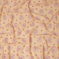 Peach Floral Embroidered Cotton Voile Fabric Soft Lightweight Breathable Pink Flower Embroidery Dressmaking Sewing Apparel Fabric 110 Cms Width Made In India-D28404