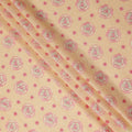 Peach Floral Embroidered Cotton Voile Fabric Soft Lightweight Breathable Pink Flower Embroidery Dressmaking Sewing Apparel Fabric 110 Cms Width Made In India-D28404