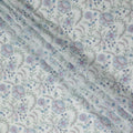 White Floral Embroidered Cotton Voile Fabric Soft Lightweight Breathable Multicolor Botanical Flower Embroidery Dressmaking Sewing Apparel Fabric 110 Cms Width Made In India-D28405
