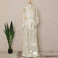 Cream Paisley Silk Chiffon Dirac With Metallic Lurex