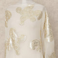 Cream Paisley Silk Chiffon Dirac With Metallic Lurex