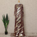 Brown Abstract Silk Chiffon Dirac With Metallic Lurex