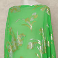 Green Floral Silk Chiffon Dirac With Metallic Lurex