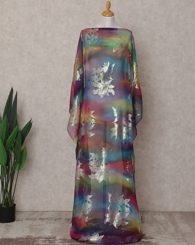 Multicolor Bouquet Silk Chiffon Dirac 3.5 Meter Piece