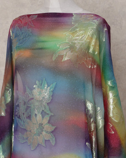 Multicolor Bouquet Silk Chiffon Dirac 3.5 Meter Piece