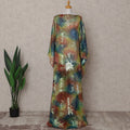 Multicolor Floral Silk Chiffon Dirac 3.5 Meter Piece