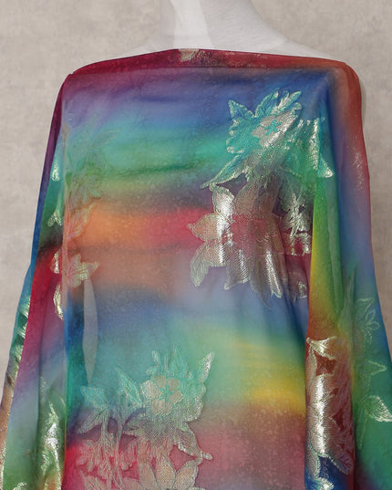 Multicolor Bouquet Silk Chiffon Dirac 3.5 Meter Piece