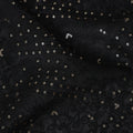 Black Dot Embroidered Tussar Silk Fabric 110cm India