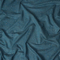 Teal Blue Dot Embroidered Tussar Silk Fabric 110cm