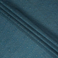 Teal Blue Dot Embroidered Tussar Silk Fabric 110cm