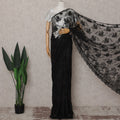 Onyx Black French Chantilly Lace Saree