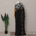Onyx Black French Chantilly Lace Saree