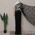 Raven Black French Chantilly Lace Saree