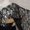 Raven Black French Chantilly Lace Saree