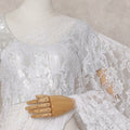 Ivory White French Chantilly Lace Saree