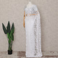 Pearl White French Chantilly Lace Saree