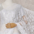 Pearl White French Chantilly Lace Saree