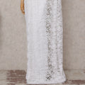 Pearl White French Chantilly Lace Saree