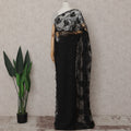 Charcoal Black French Chantilly Lace Saree