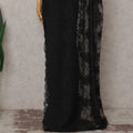 Charcoal Black French Chantilly Lace Saree