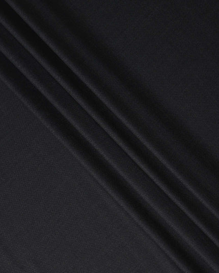 Coal Black English Wool Suiting Fabric Piece
