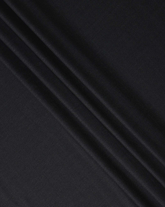 Coal Black English Wool Suiting Fabric Piece