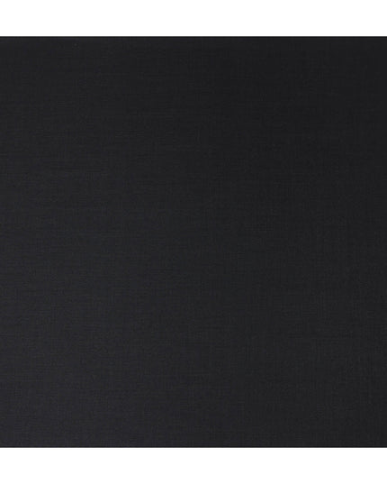 Coal Black English Wool Suiting Fabric Piece