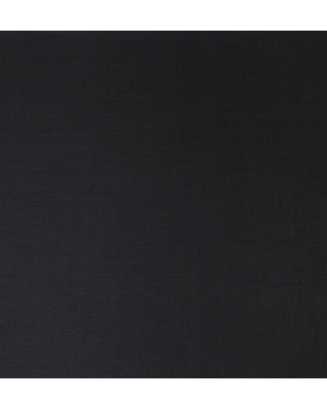 Coal Black English Wool Suiting Fabric Piece
