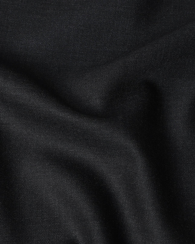Graphite Black English Wool Suiting Fabric