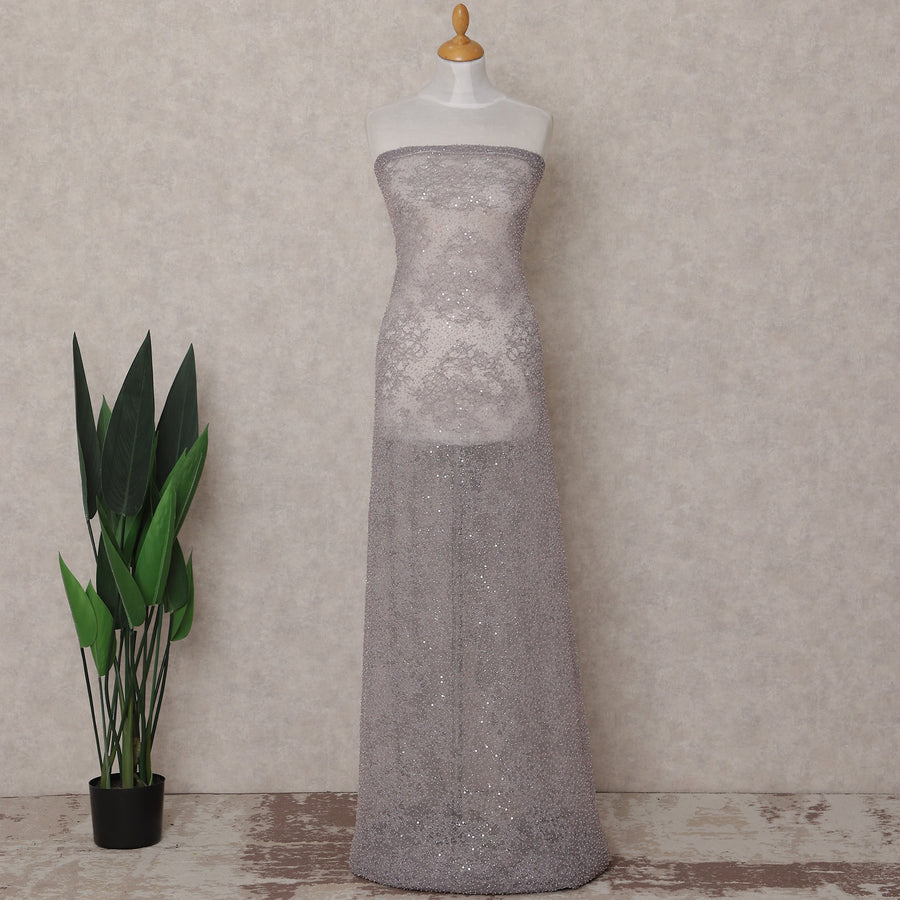 Dove Grey Sequin Tulle Fabric 140cm | Regal Fabrics