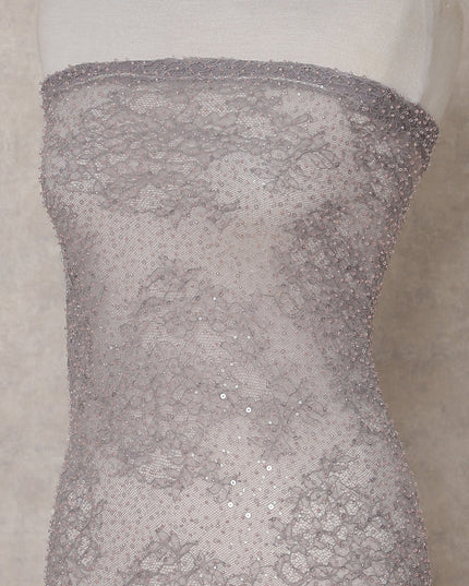 Dove Grey Sequin Tulle Fabric 140cm | Regal Fabrics