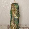 Traditional Somali Dirac Premium Italian Pure Cotton Voile Fabric with Gold Metallic Foil in Green and Brown, 3.25 Meters, 140 cm Width-D20616 Regal Fabrics