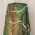 Traditional Somali Dirac Premium Italian Pure Cotton Voile Fabric with Gold Metallic Foil in Green and Brown, 3.25 Meters, 140 cm Width-D20616 Regal Fabrics