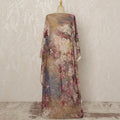 Traditional Somali Dirac Premium Italian Pure Cotton Voile Fabric with Metallic Gold Foil in Pink and Cream Floral Design, 3.5 Meters, 140 cm Width-D20617 Regal Fabrics