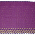 Purple Premium Swiss Cotton Voile Sudanese Thobe Fabric with Gold Embroidery and Stone Work, 4.5 Meters X 140 Cms-D21621