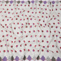 White Premium Swiss Cotton Voile Sudanese Thobe Fabric with Multicolor Embroidery and Purple Border, 4.5 Meters X 140 Cms-D21627
