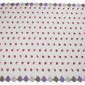 White Premium Swiss Cotton Voile Sudanese Thobe Fabric with Multicolor Embroidery and Purple Border, 4.5 Meters X 140 Cms-D21627
