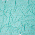 Mint Green Premium Swiss Cotton Voile Sudanese Thobe Fabric with Gold Embroidery, 4.5 Meters X 140 Cms-D21628