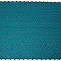 Teal Premium Swiss Cotton Voile Sudanese Thobe Fabric with Navy Blue Embroidery and Scalloped Border, 4.5 Meters X 140 Cms-D21629
