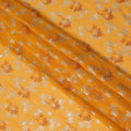 ثوب سوداني من قماش الفوال السويسري الفاخر باللون الأصفر الخردلي مع تطريز برتقالي ولمسات فضية، 4.5 متر × 140 سم - D21636
