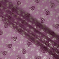 Mauve Premium Swiss Cotton Voile Sudanese Thobe Fabric with Maroon Embroidery and Silver Accents, 4.5 Meters X 140 Cms-D21637