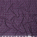 Dark Purple Premium Swiss Cotton Voile Sudanese Thobe Fabric with White and Yellow Embroidery, 4.5 Meters X 140 Cms-D21639