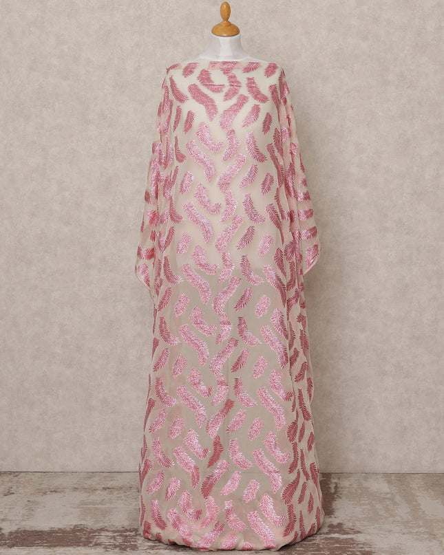 قماش ديراك حريري صومالي فاخر فرنسي بيج مع لوركس معدني - 3.5 متر، عرض 140 سم، صنع في فرنسا - D24572