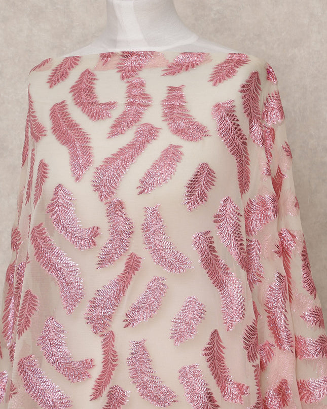 قماش ديراك حريري صومالي فاخر فرنسي بيج مع لوركس معدني - 3.5 متر، عرض 140 سم، صنع في فرنسا - D24572