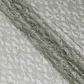 Sage green, brown Premium pure French Chantilly lace fabric in floral design-D14039S