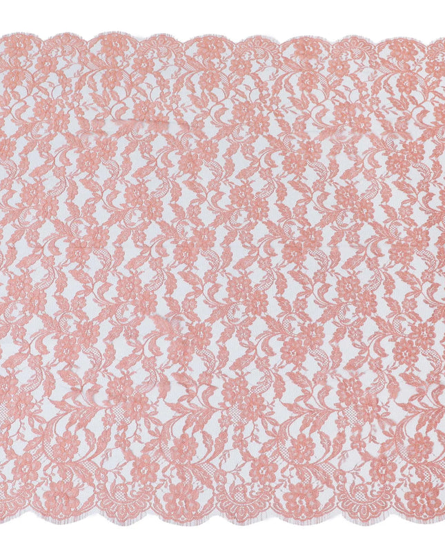Peach, sky blue Premium pure two tone French Chantilly lace fabric in floral design-D14041S Regal Fabrics