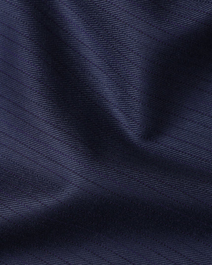 Navy Blue with Herringbone Premium Super 180's SCABAL English All Wool Suiting Fabric, Width 150 Cms, 3.50 Mtrs, United Kingdom-D21486