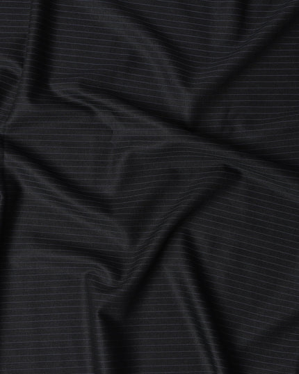 Charcoal Black Premium Super 100's SCABAL English All Wool Suiting Fabric, Width 150 Cms, 3.50 Mtrs, United Kingdom-D21489